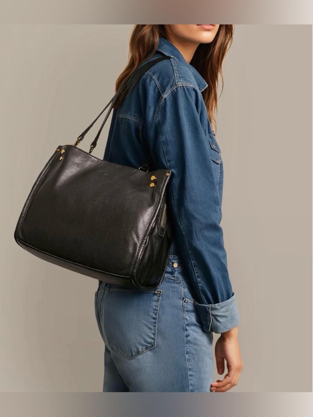 American Leather Co. Lenox Triple Entry Satchel Black New